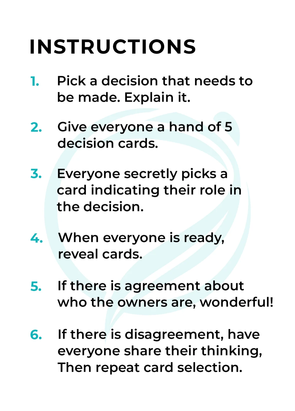 Instructions: how to use the Decision Cards in a workshop